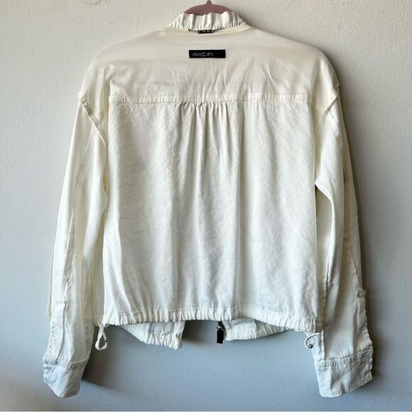 Marc Cain Utility Linen blend Jacket in off-white - Picture 10 of 13